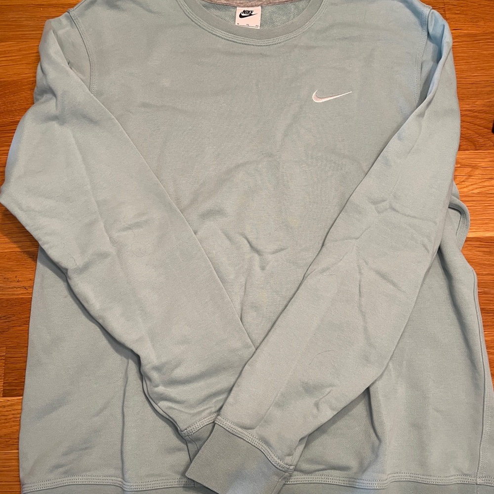 Nike Blue Crewneck Sweater with Classic Swoosh